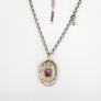 Rhodolite Garnet with Diamond Charm Necklace