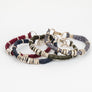 Mens Textured Leather Bracelet Army Green