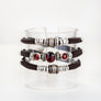 Rhodolite Garnet and Diamond Espresso Brown Leather Wrap