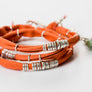 Clementine Orange Leather Wrap