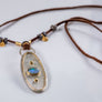 Opal and Pavé Diamond Leather Necklace