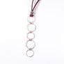 Brushed Sterling Silver and Pavé Diamond Gold and Leather Necklace