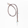 Pavé Diamond Spike with Blue Zircon and Gold and Leather Necklace