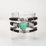 Turquoise and Diamond Espresso Brown Leather Wrap