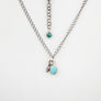 Small Oval Turquoise Drop with Diamond Charm