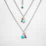 Small Oval Turquoise Drop with Diamond Charm