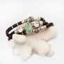 Green Kyanite and Diamond Espresso Brown Leather Wrap