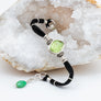 Green Kyanite and Diamond Leather Bracelet