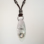 Moonstone and Pavé Diamond Leather Necklace