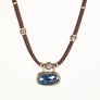 Blue Sapphire Necklace w/Pavé Diamond and 14k Gold