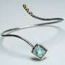 Large Green Tourmaline and 24k Gold Bangle