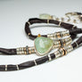 Aquamarine Diamond and Gold Espresso Brown Leather Wrap