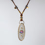 Opal and Pavé Diamond Leather Necklace