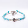 Pavé Diamond Barrel Turquoise Leather Bracelet