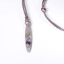 Tanzanite Pavé Diamond Leather Necklace
