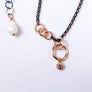 Diamond with Gold and Sterling Silver Necklace