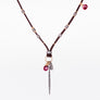 Pavé Diamond Spike with Ruby and Gold and Leather Necklace