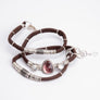 Pink Tourmaline, Moonstone & Pavé Diamond Chocolate Brown Leather Wrap